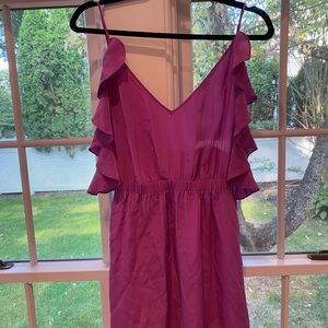 Annelore spaghetti strap dress - purple silk